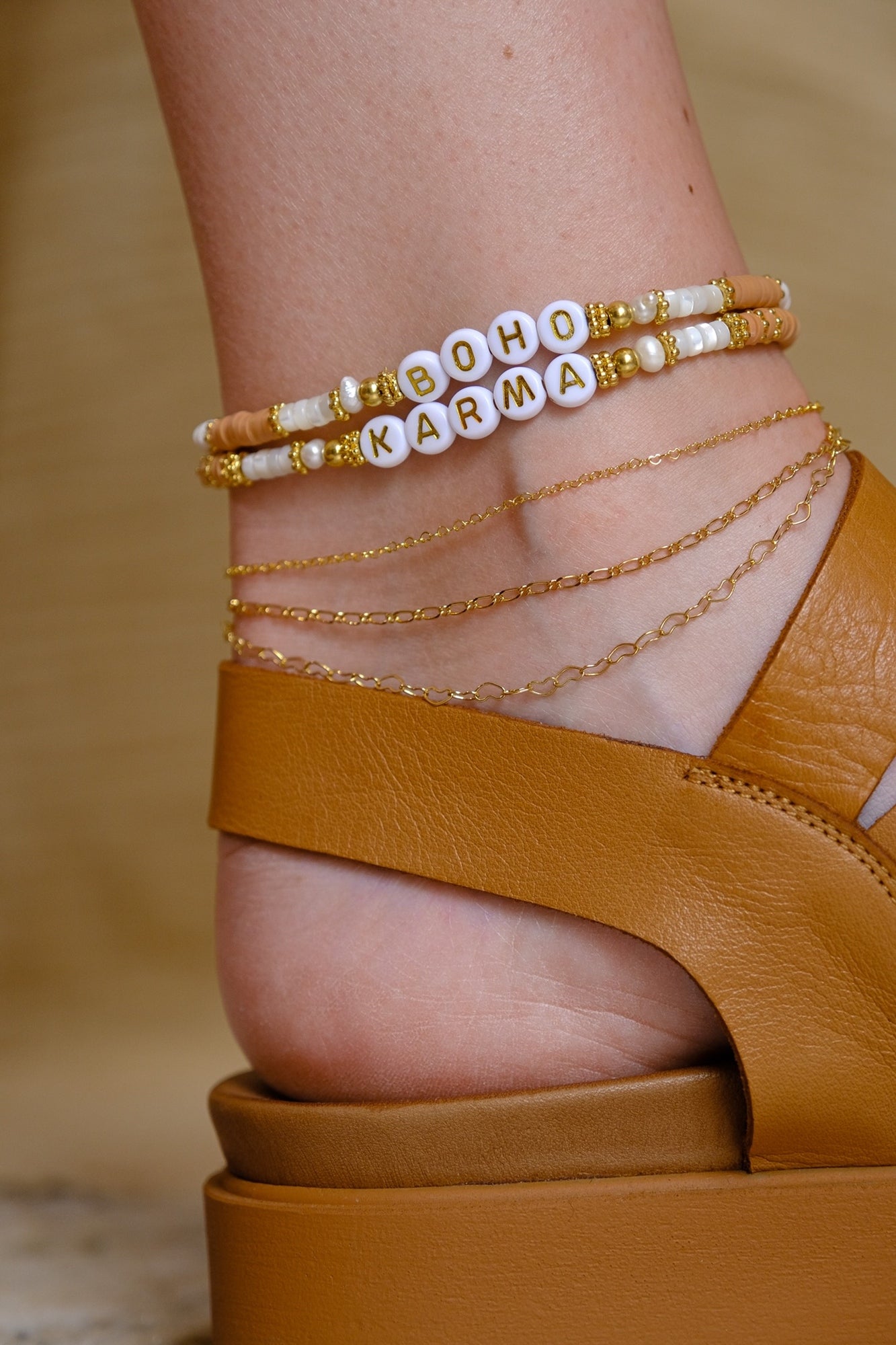 Two-tone “Marjorie” ankle chain (your choice)